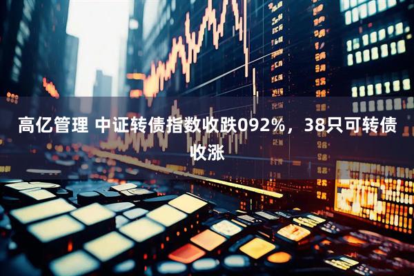 高亿管理 中证转债指数收跌092%，38只可转债收涨
