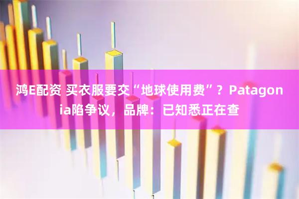 鸿E配资 买衣服要交“地球使用费”？Patagonia陷争议，品牌：已知悉正在查